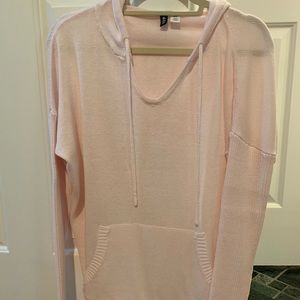 Soft and comfy over sized pink hooded sweatshirt